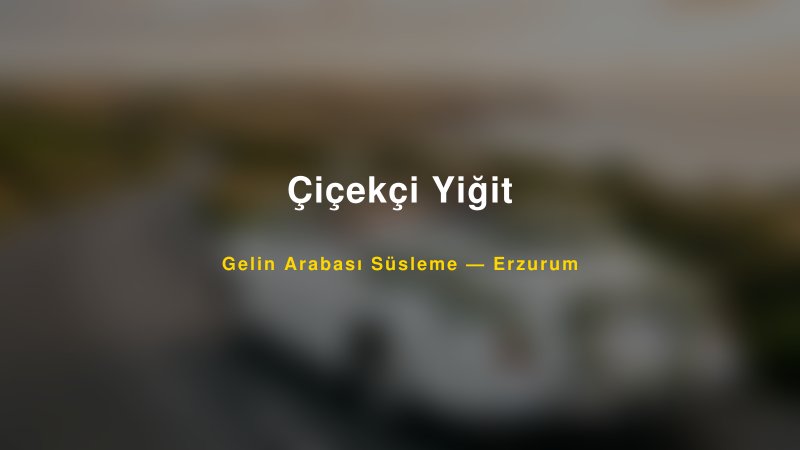 Çiçekçi Yiğit Erzurum Gelin Arabası Süsleme